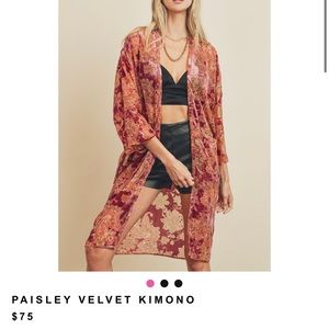 Dress Forum Gold Velvet Burnout Kimono